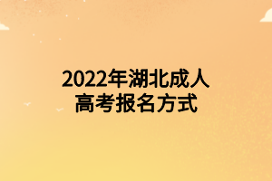 2022年湖北成人高考報(bào)名方式