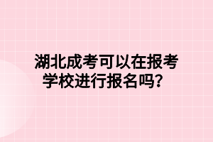 湖北成考可以在報考學校進行報名嗎？