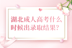 湖北成人高考什么時(shí)候出錄取結(jié)果？