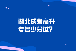 湖北成考高升專多少分過？