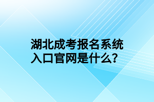 湖北成考報名系統(tǒng)入口官網(wǎng)是什么？