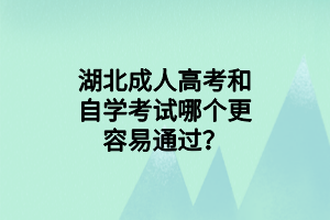 湖北成人高考和自學(xué)考試哪個(gè)更容易通過？