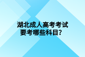 湖北成人高考考試要考哪些科目？