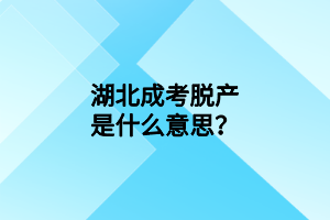 湖北成考脫產(chǎn)是什么意思？