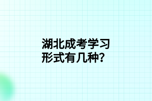 湖北成考學(xué)習(xí)形式有幾種？