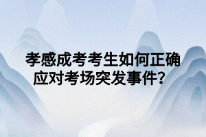 孝感成考考生如何正確應(yīng)對考場突發(fā)事件？