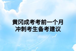 黃岡成考考前一個月沖刺考生備考建議