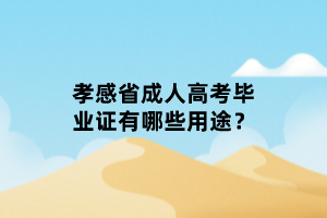 孝感省成人高考畢業(yè)證有哪些用途？