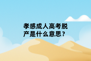 孝感成人高考脫產(chǎn)是什么意思？