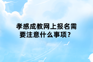 孝感成教網(wǎng)上報名需要注意什么事項？