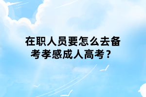 在職人員要怎么去備考孝感成人高考？
