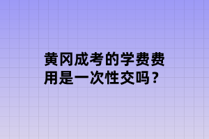 黃岡成考的學(xué)費(fèi)費(fèi)用是一次性交嗎？