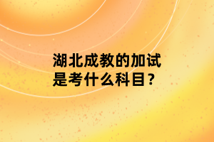 湖北成教的加試是考什么科目？