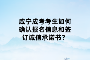 咸寧成考考生如何確認(rèn)報(bào)名信息和簽訂誠信承諾書？