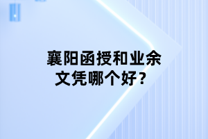 襄陽函授和業(yè)余文憑哪個好？