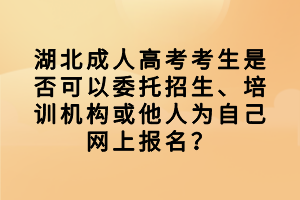 湖北成人高考考生是否可以委托招生、培訓機構或他人為自己網(wǎng)上報名？