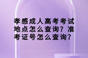 孝感成人高考考試地點(diǎn)怎么查詢？準(zhǔn)考證號(hào)怎么查詢？