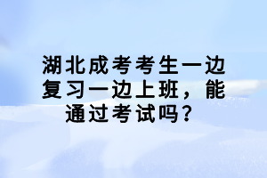 湖北成考考生一邊復(fù)習(xí)一邊上班，能通過考試嗎？