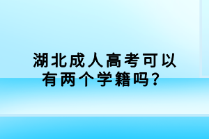 湖北成人高考可以有兩個學(xué)籍嗎？