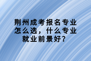 荊州成考報(bào)名專業(yè)怎么選，什么專業(yè)就業(yè)前景好？