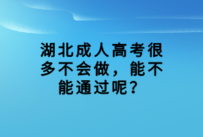 湖北成人高考很多不會(huì)做，能不能通過呢？