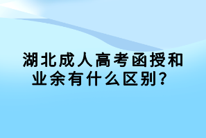 湖北成人高考函授和業(yè)余有什么區(qū)別？