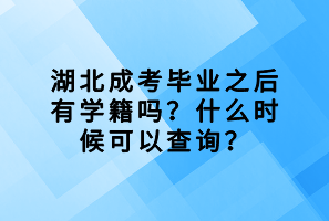 湖北成考畢業(yè)之后有學(xué)籍嗎？什么時(shí)候可以查詢？