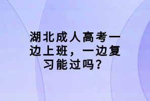 湖北成人高考一邊上班，一邊復習能過嗎？
