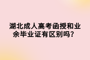 湖北成人高考函授和業(yè)余畢業(yè)證有區(qū)別嗎？