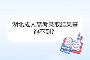湖北成人高考錄取結(jié)果查詢不到？
