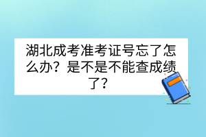 湖北成考準(zhǔn)考證號(hào)忘了怎么辦？是不是不能查成績(jī)了？