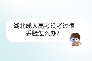 湖北成人高考沒考過很丟臉怎么辦？