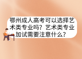 鄂州成人高考可以選擇藝術類專業(yè)嗎？藝術類專業(yè)加試需要注意什么？