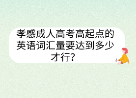 孝感成人高考高起點(diǎn)的英語詞匯量要達(dá)到多少才行？