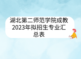 湖北第二師范學(xué)院成教2023年擬招生專業(yè)匯總表