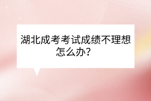 湖北成考考試成績不理想怎么辦？