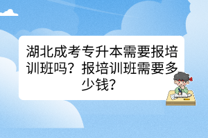 湖北成考專升本需要報培訓(xùn)班嗎？報培訓(xùn)班需要多少錢？