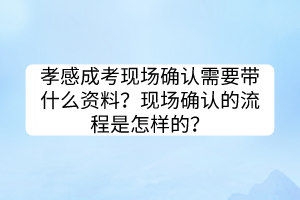 孝感成考現(xiàn)場確認(rèn)需要帶什么資料？現(xiàn)場確認(rèn)的流程是怎樣的？