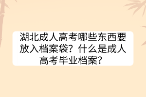 湖北成人高考哪些東西要放入檔案袋？什么是成人高考畢業(yè)檔案？
