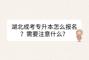 湖北成考專(zhuān)升本怎么報(bào)名？需要注意什么？