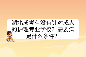 湖北成考有沒(méi)有針對(duì)成人的護(hù)理專業(yè)學(xué)校？需要滿足什么條件？