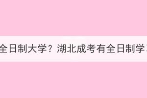 成人怎么上全日制大學(xué)？湖北成考有全日制學(xué)習(xí)方式嗎？