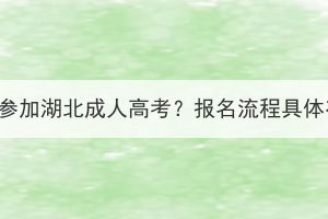 怎樣才能參加湖北成人高考？報(bào)名流程具體有哪些？