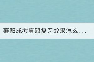 襄陽成考真題復(fù)習(xí)效果怎么樣？
