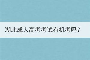 湖北成人高考考試有機(jī)考嗎？