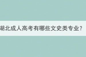 湖北成人高考有哪些文史類專業(yè)？