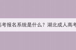 2023年湖北省成人高考報(bào)名系統(tǒng)是什么？湖北成人高考報(bào)名流程有哪些？