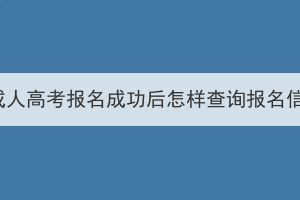 湖北成人高考報(bào)名成功后怎樣查詢報(bào)名信息？