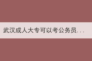 武漢成人大?？梢钥脊珓?wù)員嗎？