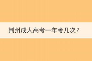 荊州成人高考一年考幾次？